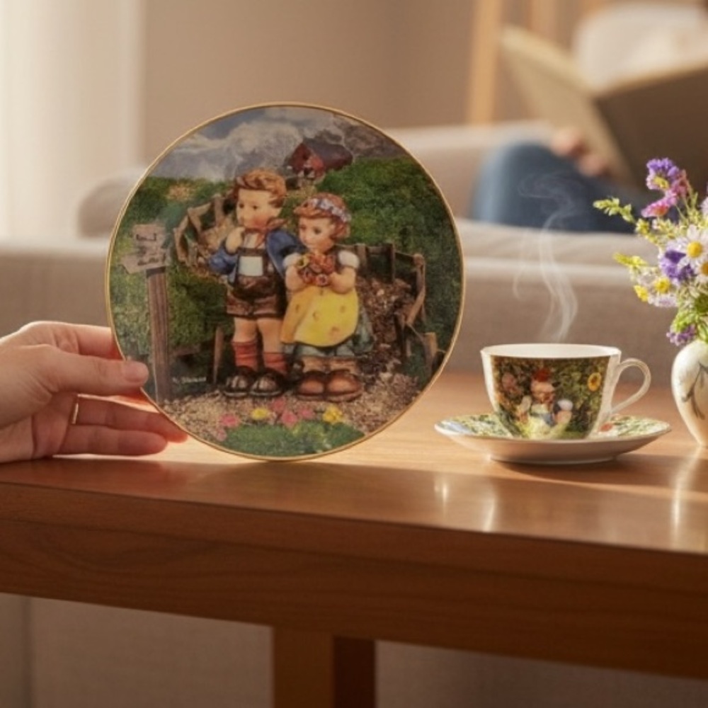 Hummel Country Crossroads Plate 1999 Danbury Mint Little Companions COA